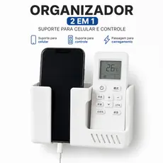 Suporte Parede Multiuso Controle Remoto Celular Organizador Universal Autoadesivo Casa Escritório Quarto Banheiro Cozinh