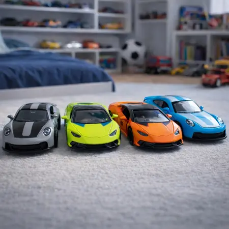 Carrinho Miniatura Esportivo Metal Pull Back Fricção Escala 1:64 Infantil Colecionável Premium