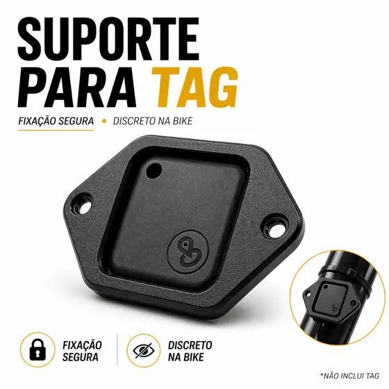 Kit AirTag + Suporte Bike Antifurto Compatível Apenas iPhone iOS Apple Discreto