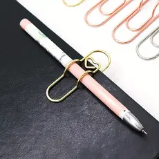 5pcs Clip De Metal Para Caneta Novo Acessório De Design Notebook Porta-Lápis Fixo