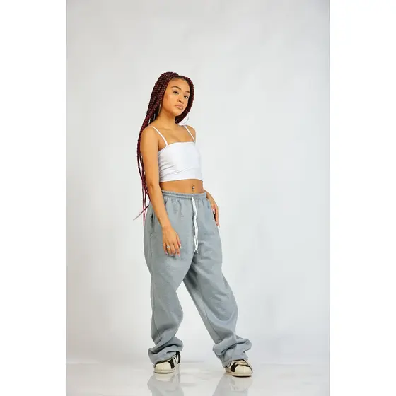 Calça Larga Baggy Moletom Cinza - UNISSEX