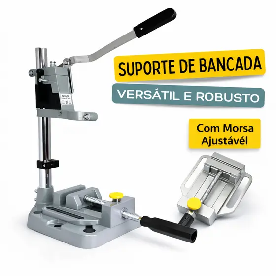 Suporte De Bancada Para Furadeira 1/ 2 ou 3/8 Alta Qualidade Morsa Ajustável
