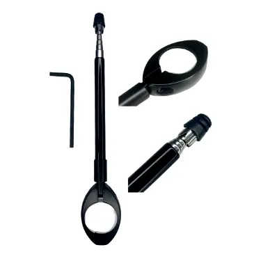 Antena Corta Linha de pipa prata ou preto em aço inox 6 estágios para moto motocicleta bicicleta