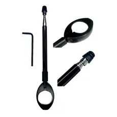 Antena Corta Linha de pipa prata ou preto em aço inox 6 estágios para moto motocicleta bicicleta