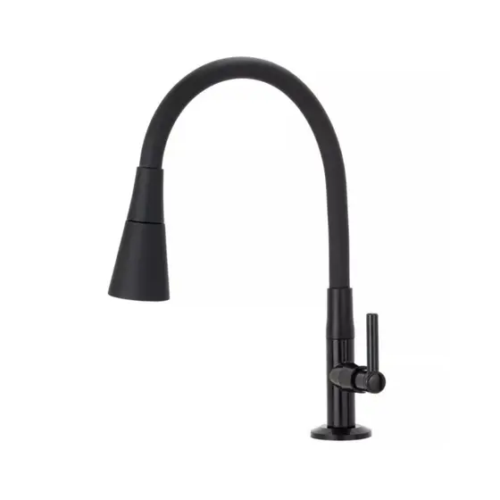 Torneira Gourmet Flexivel preta de Bancada para pia Cozinha  2 Jatos 1/4 de volta
