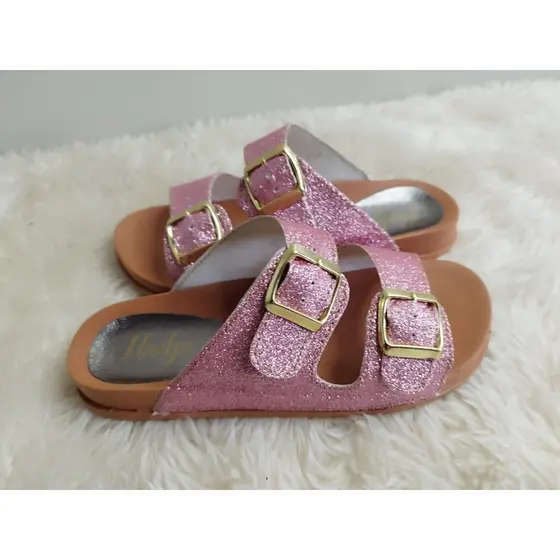 SandaliaBirken Papete com Brilho feminina adulto e infantil TN110-Gliter-SL-camel
