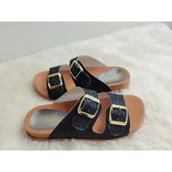 Sandália Feminina Papete Tendência Fashion Estiloso Leve Confortável Camurça Ajustável Acessível