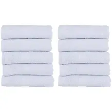 Kit 10 Toalhas de Rosto para Salão Barbearia Grande 100% Algodão 44x75cm Branco