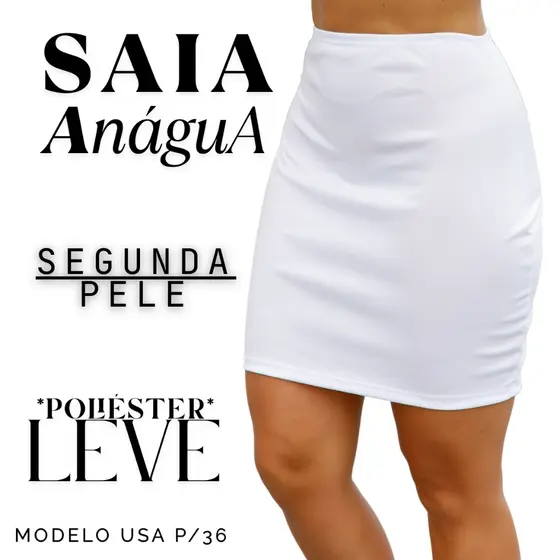 Anágua Saia Feminina Slim Com Elastico e Leve Transparência Ótima Para Ser Usada Sob Vestidos 3070A