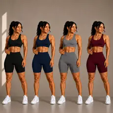 KIT 2 3 4 Bermuda Ciclista Feminina Cintura Alta Suplex Fitness Academia