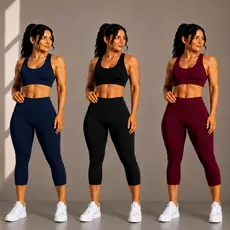 KIT  Calças Legging Corsário Feminina Cintura Alta Suplex Academia Fitness