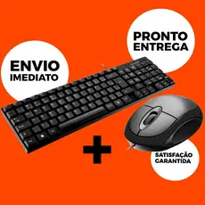 kit Mouse e Teclado USB Com Fio Computador Notebook Barato Kit