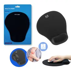 Mouse Pad Multilaser De Borracha Preto Com Apoio Ergonomico Gel
