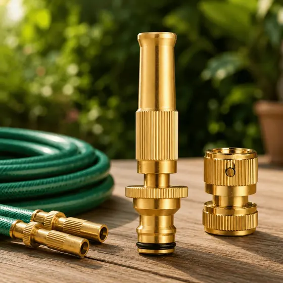 Bico Alta Pressão De Metal Para 1/2 Mangueiras Comuns + Conector Com Rosca Premium