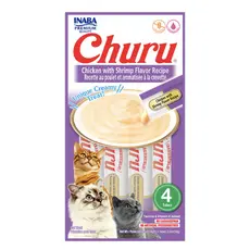 Churu Inaba Gatos Frango com Sabor Camarão – 4 Tubes (Petisco Cremoso Premium)