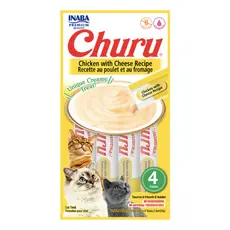 Churu Inaba Gatos Frango com Queijo 4 Tubes Petisco Cremoso Premium