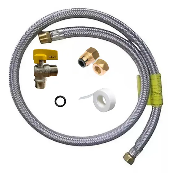 Kit Instalação Gás Encanado Com Mangueira + Registro Macho e Adaptador Dako Femea