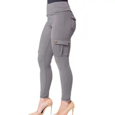 Calça Cargo Feminina preta skinny cintura alta jogger