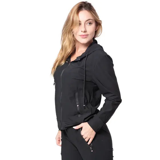 Conjunto Feminino Academia Calça Blusa Corta Vento Agasalho Casaco Elegante