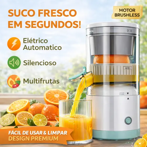 Espremedor Elétrico Automático para Laranja | Limão, Tangerina e Mais | Máquina de Suco Prática