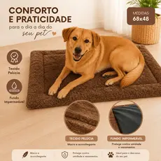 Colchonete Tapete Pet Cachorro Pelúcia Fundo Impermeável Quentinho - 01 Peça