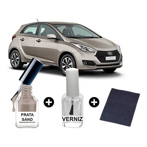 Tinta Tira Risco Automotiva Hyundai Hb20 2019 Sand Prata