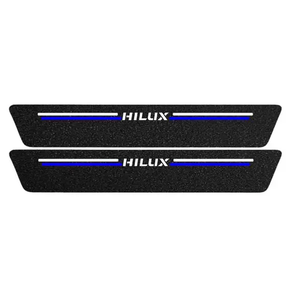 Kit Soleira Protetora Porta Premium Red Carbono - Hilux 2 PT