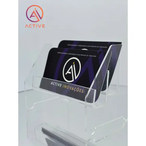 Porta Cartão de Visita em Acrílico Transparente Cascata Expositor de Mesa para Balcão