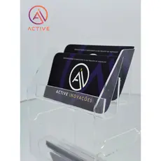 Porta Cartão de Visita em Acrílico Transparente Cascata Expositor de Mesa para Balcão