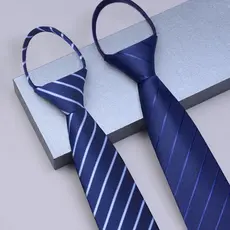 Homens sem gravatas Vestimenta Formal Homem com Zíper Estilo Zíper Homens de Negócios Noivo de Negócios Acessórios de Gravata Preto Azul Preguiçoso Uma Gravata de Puxar Fácil