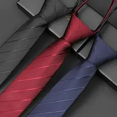 Gravata Vermelha Homem Gravata Formal de Casamento Zíper Gravata Preguiçosa Fato de Casamento Camisa Sem Nó Acessórios Gravata de Casamento