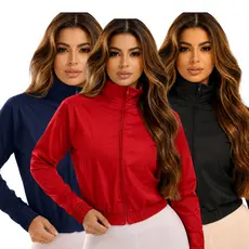 KIT 3 OU 1 Jaqueta Feminina Tactel Premium Casual com Acabamento Reforçado