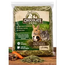 Fibra Alimentar 500g Feno Super Premium Coelho Hamster Porquinho Da Índia Chinchila Verdinho e Cheiroso