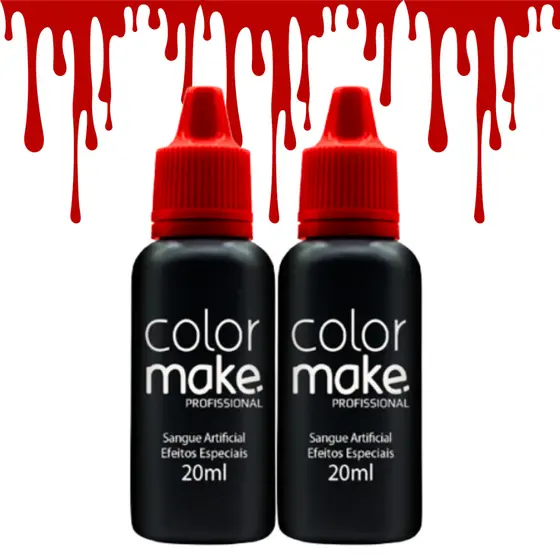 Kit 2 Unidades Sangue Falso Artificial Halloween Maquiagem Terror Fake