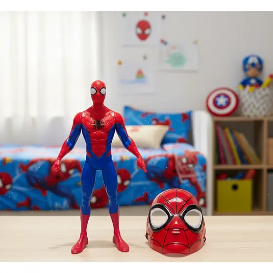 Kit Boneco do Homem Aranha + Mascara Brinquedo Vingadores Marvel Infantil Menino