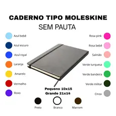 caderneta Tipo Moleskine 14x21 ou 10x15cm Sketchbook Sem Pauta