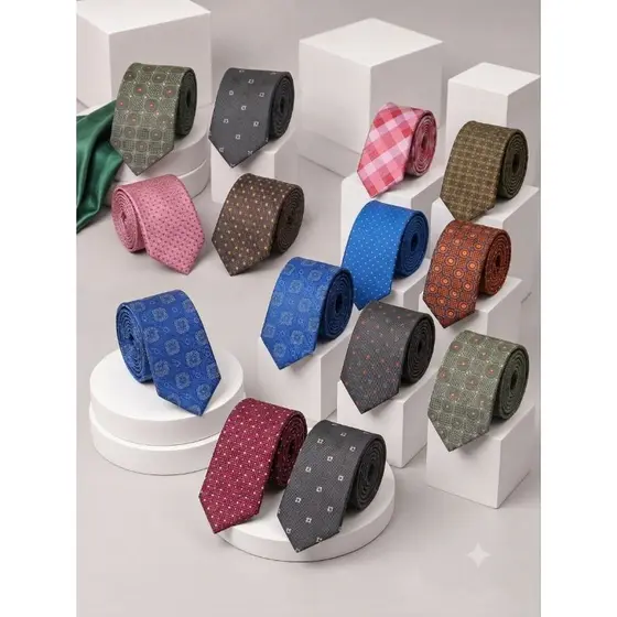kit com 2 Gravatas Sociais semi slim 7 cm - Para homens elegantes e sofisticada. Diversas cores e estampas