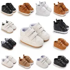 Tênis De Bebê Toddler Sola Macia Sem Escorregamento Gancho E Laço Sapatos De Fixação Primeiro Andarilho Berço Meninas Meninos