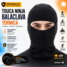 Kits Balaclava Touca Ninja Térmica Peluciada Proteção Contra Frio Moto Ciclismo Corrida