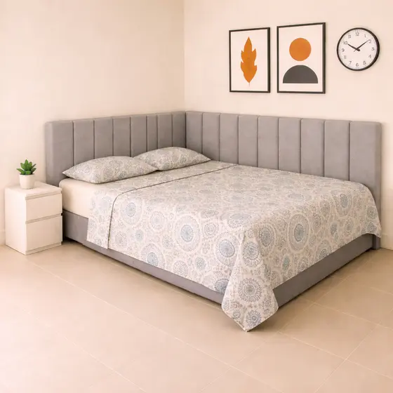 Cabeceira de Cama Box Retangular KIT em L -SOLTEIRO, CASAL, QUEEN, KING