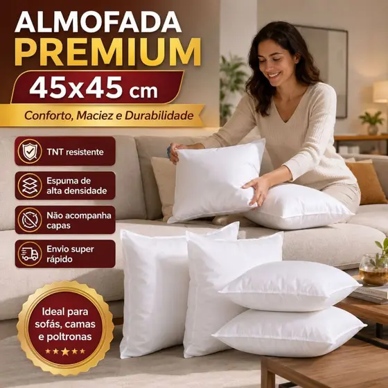 Kit 3 Enchimento Almofada Espuma Almofada Sofá Decorativas Grandes Para Cadeiras 45x45CM