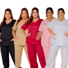 Conjunto Uniforme Plus Size  Pijama Plus Size Cirurgico Scrub Microfibra Gabardine Ph