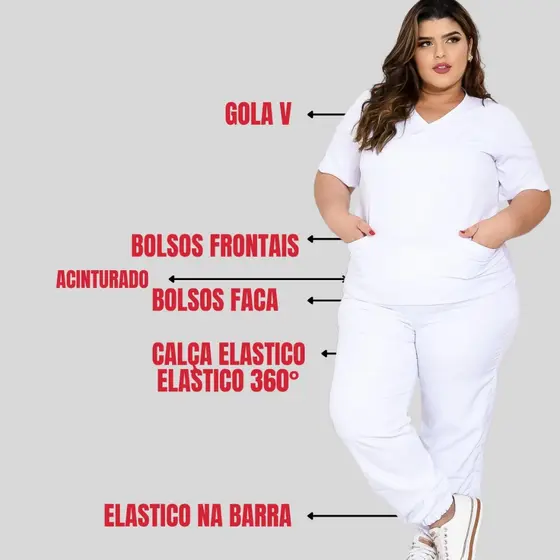 Pijama Enfermagem Conjunto Hospitalar Scrub Jogger Gg Sj