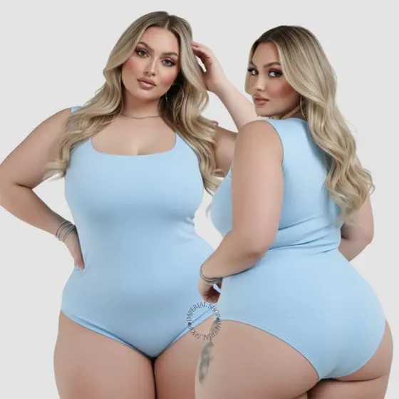 Body Casual Bicolor Plus Size Bori Verão Canelado Modinha Tamanho Grande Envio Rápido- Luna