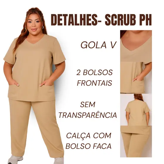 Uniforme Profissional Hospitalar Scrub Pijama Enfermeira Veterinária Gabardine PH