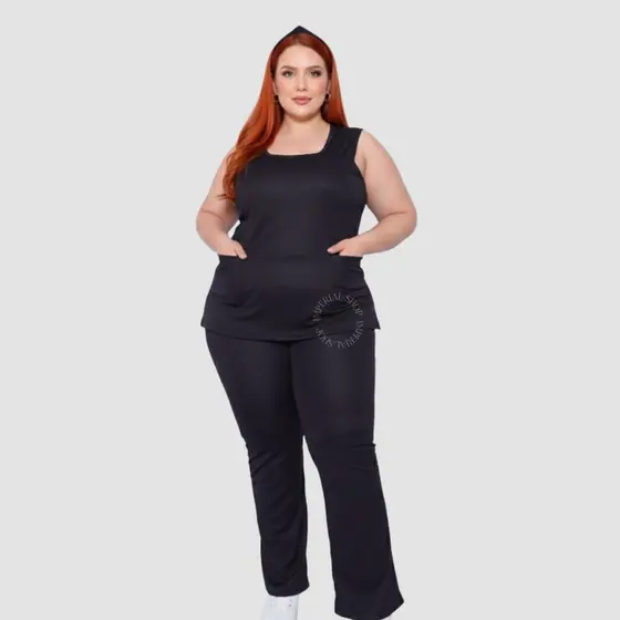 Conjunto Uniforme Clinica Scrub Regata Plus Size - Madri