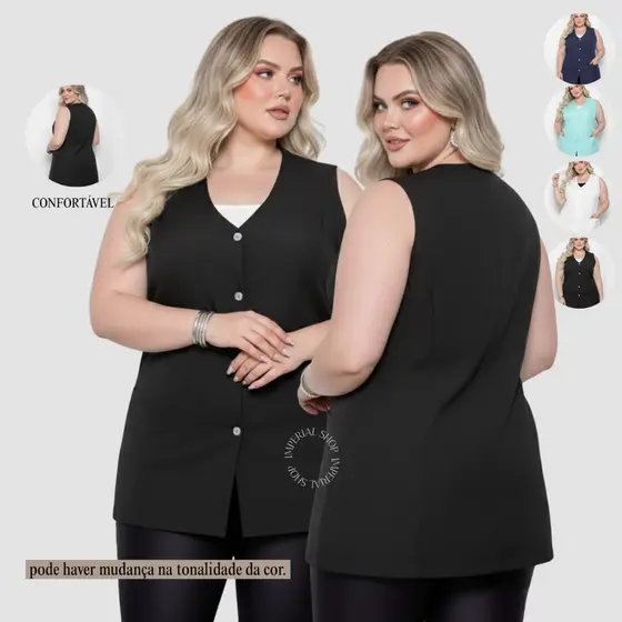 Jaleco Avental Professora Regata Manicure Plus Size- Dubai