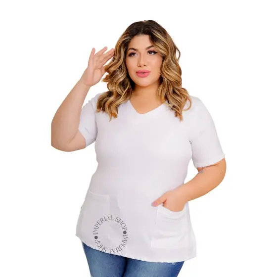 Jaleco Manicure Feminino Scrub Hospitalar Plus Size - Sh