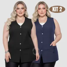 Kit 2 Jaleco Regata Professora Manicure Plus Size G1-dubai