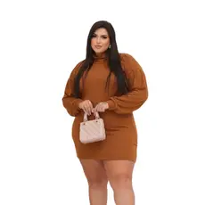 Vestido Manga longa Poncho Plus Size Em Lanzinha Quentinho Moda Outono/Inverno